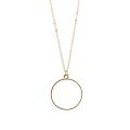 ZWPON New Monogram Enamel Blank Disk Disc Necklace Gold Fashion Women Medal Necklace Jewelry Wholesale