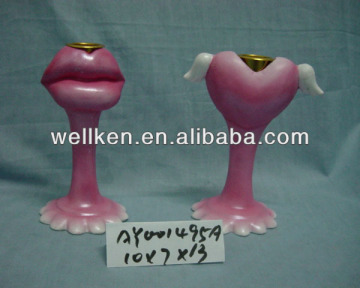 polyresin heart shape candle holder,