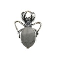 Labradorite 13X18mm Cabs Antique Silver Alloy Spider Pendant Necklace 45cm Black Cord