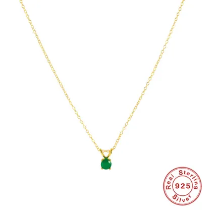 Sterling Silver Gold Plated Gemstone Pendant Necklace 2024