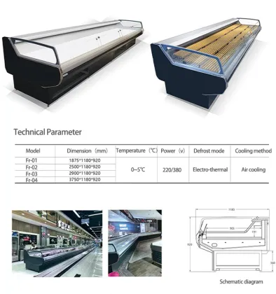 Delicatessen Meat Showcase Cabinets for Supermarket Displays