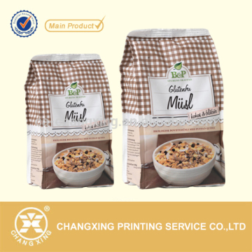 Matte finished plastic heat sealed cornmeal packaging bag