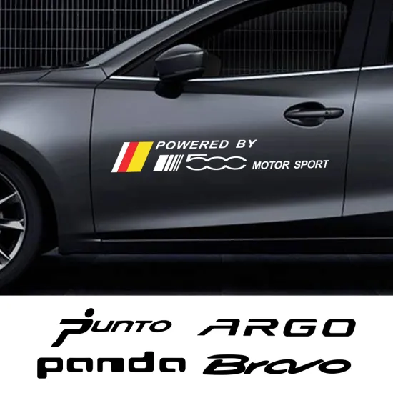 2PCS Car Door Side Stickers For Fiat 500 ARGO BRAVO FREEMONT IDEA LINEA PANDA PUNTO SEICENTO SIENA Auto Accessories Vinyl Decal