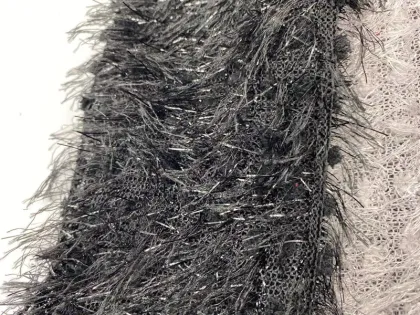Shiny Lurex Long Hair Jacquard Knitted Fabric
