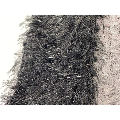 Shiny Lurex Long Hair Jacquard Knitted Fabric