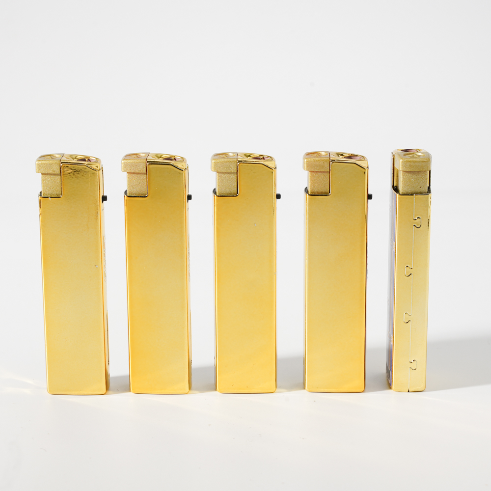 Jet flame grid pattern metal cover piezo lighter