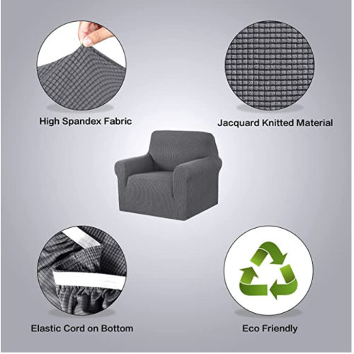 Small Checks Knitted Jacquard Sofa Cover