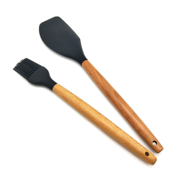 Set Brush Spatula Baking Silicone Handle - 2pcs