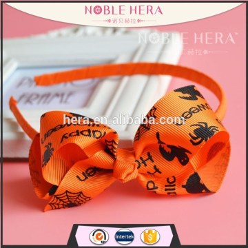 Festival cartoon printed large bow halloween headband