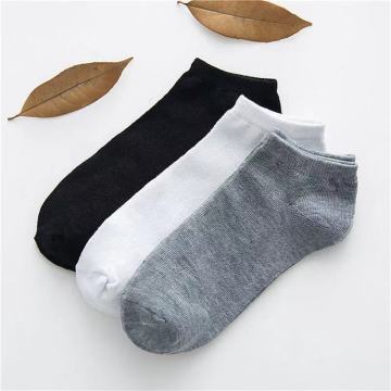 Breathable Short Boat Socks - 3 Pairs per Lot in Solid Colors (Black, Gray, White)