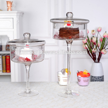 Manufacturer multi function server with pearl/Cake dom/3 pc set mixing colored cup glasscake stand with glass dom