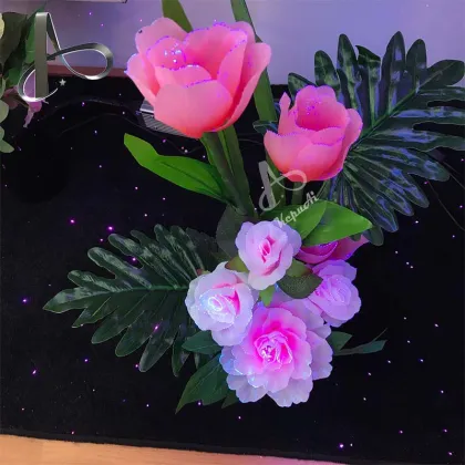 Indoor Decoration LED Lamp Lights with Fiber Optic Flowers