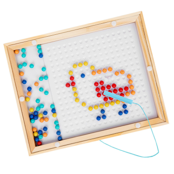 Creative Learning Tools: Early Education, Wooden Clip Beads, Colorful Magnets, and a Drawing Board