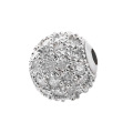 8mm Silver Plated Round Rondelle Crystal Rhinestone Spacer Beads for Jewellery DIY Making