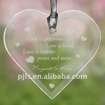 Crystal christmas ornaments,heart shape