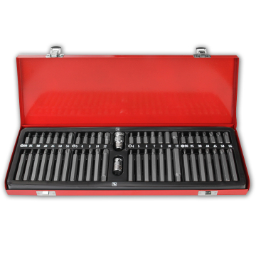 54 Pcs High-Quality Torx Star Bit Set 3/8 1/2 Inch S2 Iron Box Bit Kit