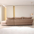 Italian style light luxury white leather sofa