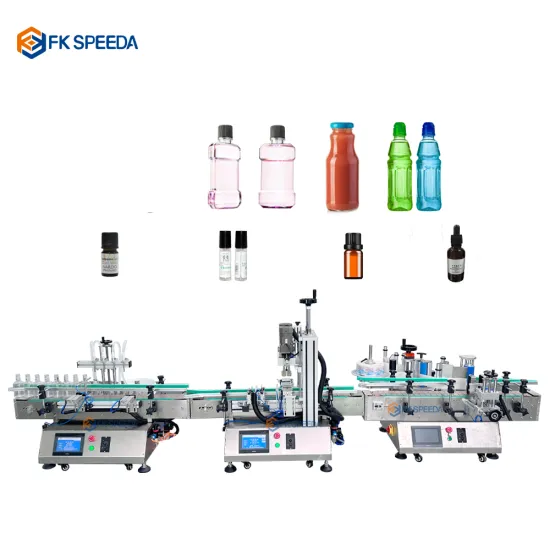 Desktop Machine for Automatic Filling, Capping, and Labeling of Hair Essential Oil and Eye Drop Bottles (4 Heads, 10ml-100ml Capacity)