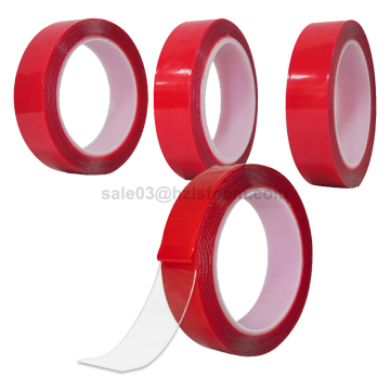 Professional Heavy Duty Red Film Double-Sided Tape: Transparent, Trace-Less, Acrylic, and Reusable for Mounting Applications
