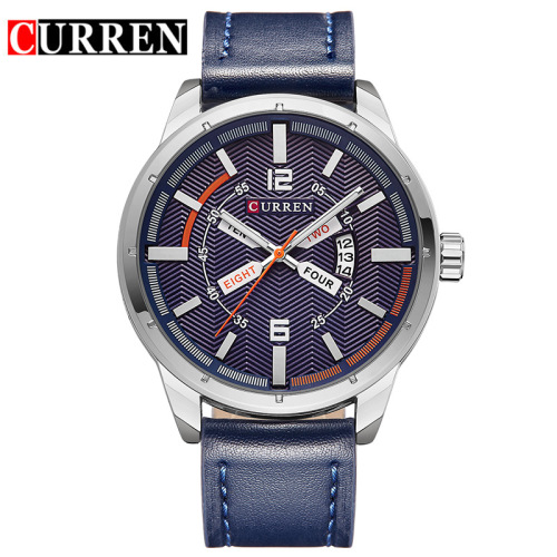 Leather Business Date Quartz Men Wristwatches