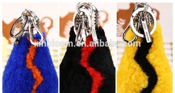 creative plush lamp bulb small bag car key- ring chain hanging pendant with hook