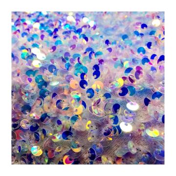 Fancy Velvet Iridescent Sequin Embroidered Garment Fabric