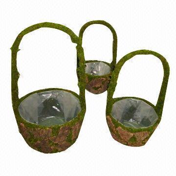 Moss Handbag Planter Pot, Made of Grass and Wood, OEM and ODM Orders are Welcome