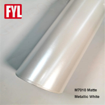 Enveloppe de vinyle chromé blanc métallique mat