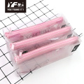 Custom transparent waterproof pink cat plastic pencil case