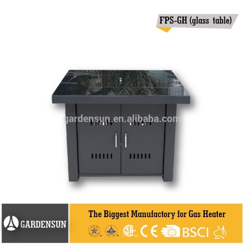 Garden gas outdoor fire pit table(Square Glass Table) GARDENSUN 40,000BTU with CE CSA AGA ISO