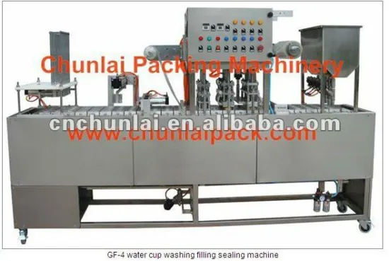 GF-4 tomato paste/sauce cup washing filling sealing machine