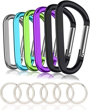 6PCS duże aluminiowe darabinery pierścieniowe - 3 -calowe klipy karabeanerowe