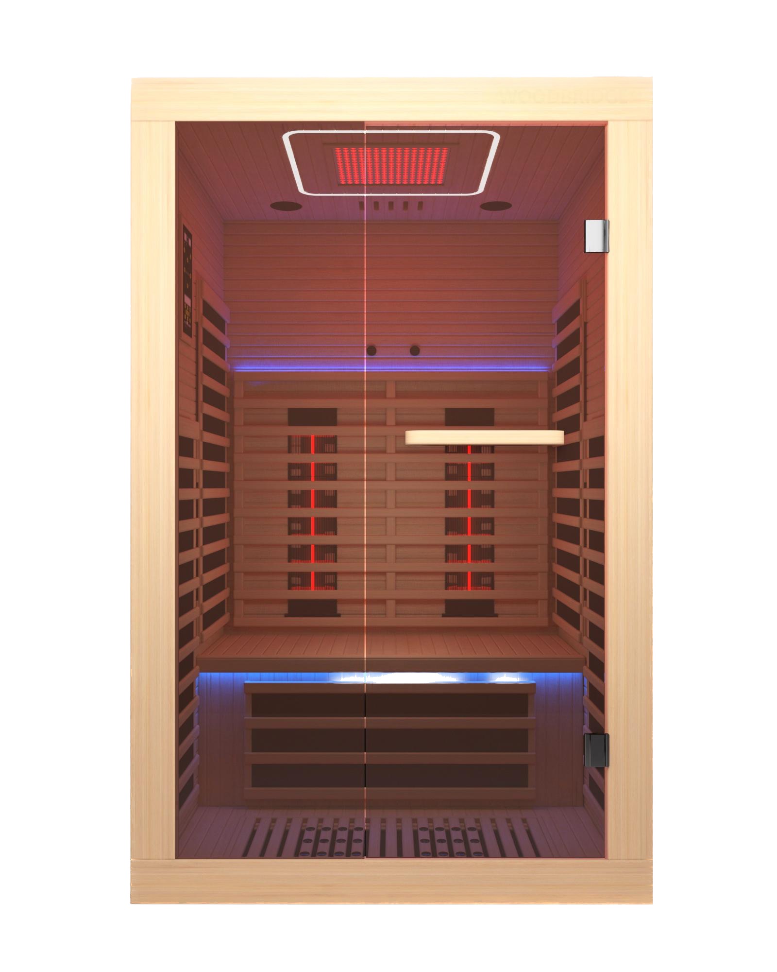 Sauna de infravermelho distante interno para duas pessoas