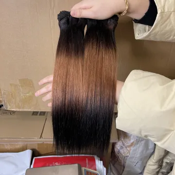 Thick virgin hair 3 color 1b/27/1b, wholesale Peruvian silky hair bundles