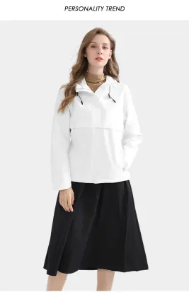 Trendy Clothing Women Casual Solid Color Windbreaker Jacket