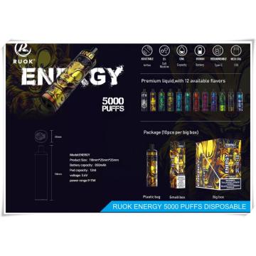 A Ruok Energy atingiu 5000 bapes descartáveis ​​de Puffs