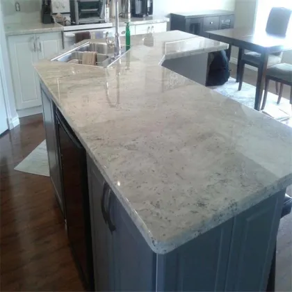 Andromeda White Granite Countertop Kitchen with Chamfered Edges