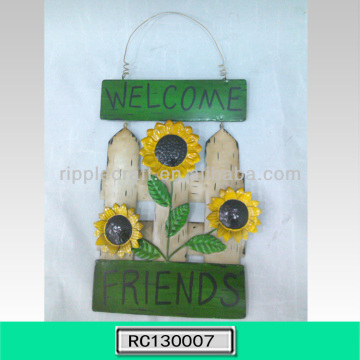 2013 Latest Flower Metal Wall Decor with Welcome Sign