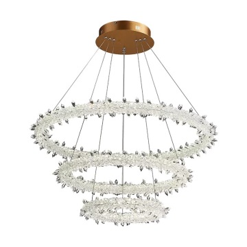 Modern Simple Design LED Circle Luxury Crystal Ceiling Chandelier for Home and Restaurant