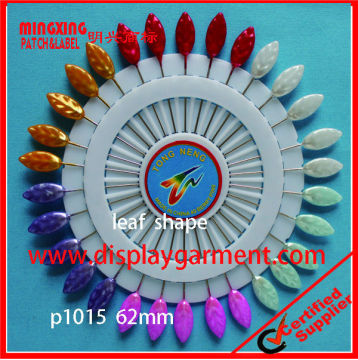 Craft purpose 55mm color leaf shape pearl head pin