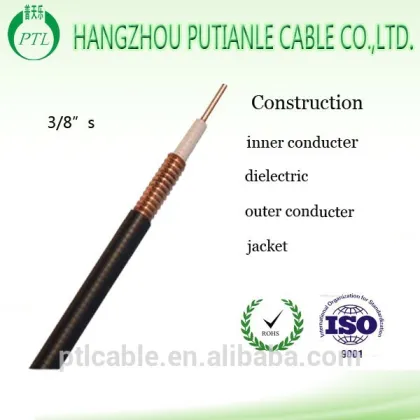 Corrugated Copper Tube 50ohms rf3/8''s Coaxial Cable with high quality