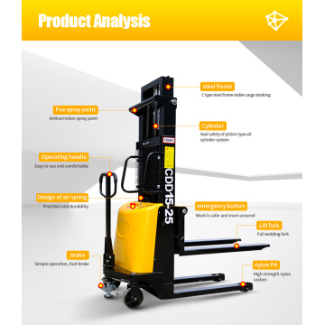 Günstiger Preis 1 Tonnen halbelektrische Stapel