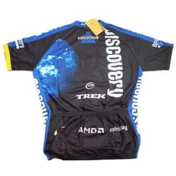Cycling jersey, made of 100% polyester with coolmax material, SA8000 passed