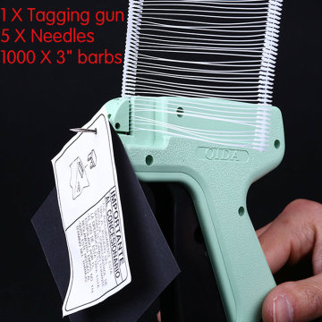 Clothes Garment Price Label Tagging Tag Gun 1000 X 3" Barbs + 5 Needles Set Machine New