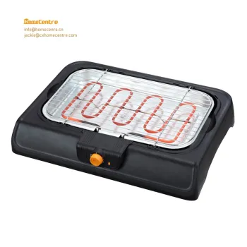 2-in-1 Adjustable Electric BBQ Grill and Indoor Tabletop Barbecue