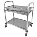 Stainless steel spice trolley with four wheels