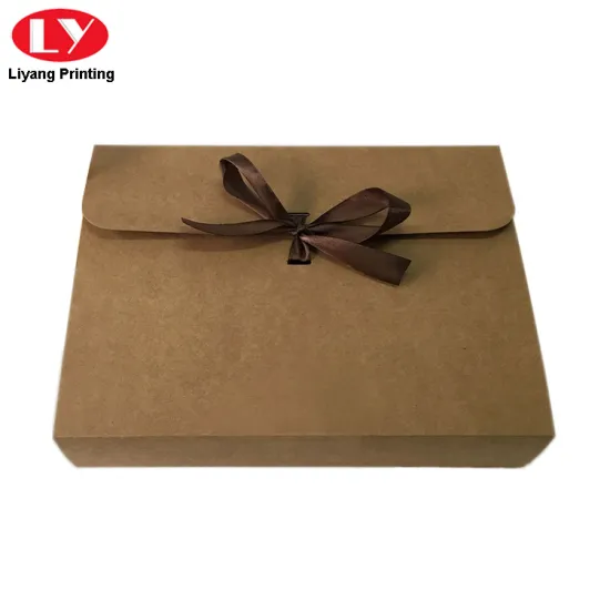 Kraft paper envelope with ribbon closure