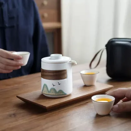 Yuanshan Travel Tea Set: Portable Kung Fu Tea Set for Outdoors