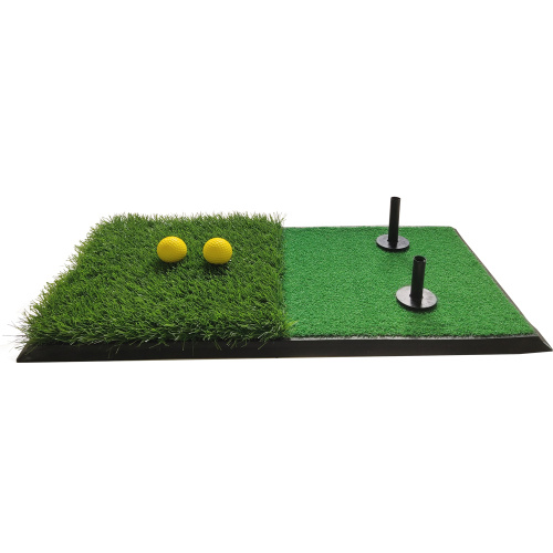 Double tapis de pratique de golf avec base en caoutchouc