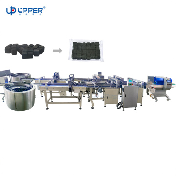 High Speed Automatic Double Lane Turntable Hookah Charcoal Feeding Sorting Flow Packing Machine